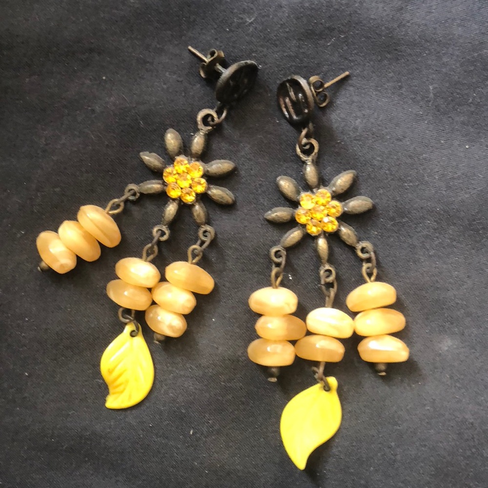 Yellow Brazilian Chandelier Earrings